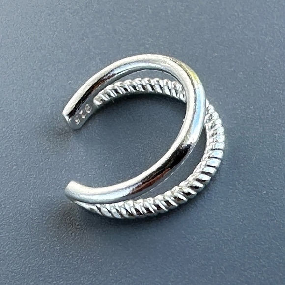 Sterling Silver Two Band Ear Cuff - Picture 7 of 7